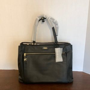 New Tumi leather business laptop tote